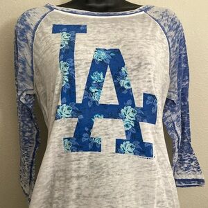 Dodgers 5th and Ocean Women's Baseball Tee